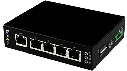 StarTech.com Switch Gigabit Ethernet industriel non géré à 5 ports - Commutateur GbE à montage mural / sur rail DIN (IES51000) | Dock, Commutateur GbE, Montage mural, Rail DIN, IP30, 12-58V DC, -40C a 75C