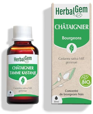 HERBALGEM - Châtaignier Bio - Complément Alimentaire - Extrait De Bourgeon Frais - Antioxidant, Peau et Intestins