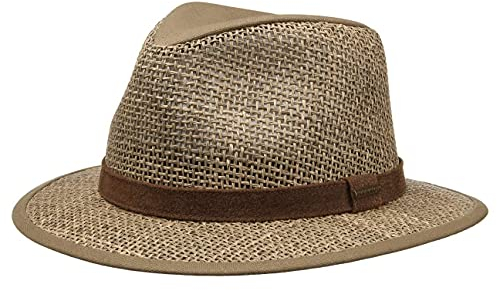 Stetson Medfield Sonnenhut Herren Strohhut aus Seegras Frühjahrs Sommer Natur L (58-59 cm)