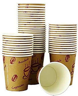 200 STK. Kaffeebecher Premium, Coffee to go, Pappe beschichtet, 200 ml/Hochwertiger hitzebeständiger Coffee to go Becher Bedruckt mit Motiv HOT Beans