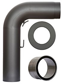 COLOR EMAJL Rauchrohr Set Fullform in Grau, Ø 150 mm, Ofenrohr für Kaminöfen