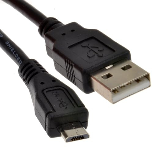 kenable USB 2.0 A to Micro B Cable Data Sync and Charging Lead 24AWG Shielded 5m Black