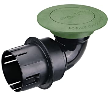 NDS 430 Pop-Up Drainage Emitter with Elbow and Adapter for 3 in. & 4 in. Drain Pipes, works with drainage systems including catch basins, Green Plastic