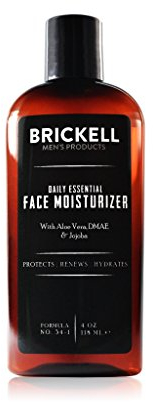 Brickell Men's Daily Essential Face Moisturizer for Men, Natural and Organic Fast-Absorbing Face Lotion with Hyaluronic Acid, Green Tea, and Jojoba, 118 mL, Scented