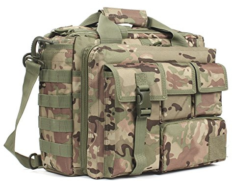GES multifunzione Mens tattica esterna di nylon spalla messaggero del computer portatile della cartella del sacchetto Borse abbastanza grande per 15.6 Laptop/Camera/iPad (CP)