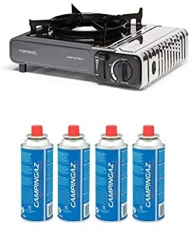 FORNELLO DA TAVOLO TIPO BISTRO 3 POTENZA 2.200 WATT CON ACCENZIONE PIEZO ELETTRICA INCLUSE 4 CARTUCCE A GAS
