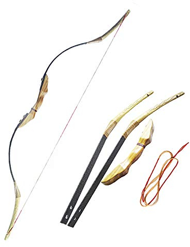 MILAEM 60 Zoll Bogenschießen traditionelle Recurve Bogen handgefertigte 30-50lbs Holz Langbogen Jagd Horsebow rechts und Links Erwachsenen Outdoor Sports (40lbs)