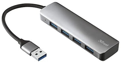Trust Halyx Hub USB 3.2 Gen1 con 4 Puertos, Gris