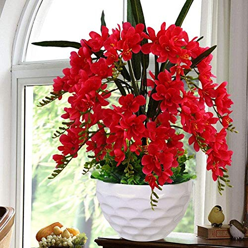 WJFQ Künstliche Blumen Künstliche Blumen-Kunst Pflanze Orchidee mit Keramiktöpfen 50 cm hoch for Hochzeit Home Hotel-Partei-Dekoration Blumenarrangements (Color : A5)