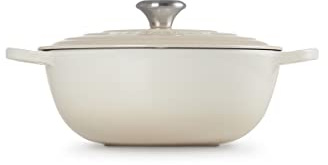 Le Creuset Signature La Marmite aus Gusseisen, Ø 26 cm, Für alle Herdarten und Induktion geeignet, Volumen: 4,1 l, 4,255 kg, Meringue, 21114267160430