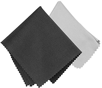 Lot de 2 chiffons de nettoyage en microfibre 17,5 x 14,5 cm pour lunettes, lunettes, téléphones portables, appareils photo, tablettes, lunettes de soleil, ordinateurs portables, objectifs, écrans LCD