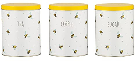 Price & Kensington Sweet Bee Set Of 3 Tea, Coffee and Sugar Storage Canisters