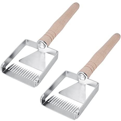 Bienenzucht-Entdeckelungsgabel, 2 Stück, Edelstahl-Honig-Entdeckelungsgabel mit Holzgriff, Honigkamm, Bienenzucht-Extraktionswerkzeug