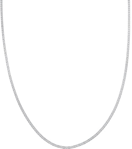 Kuzzoi Herren Halskette 925 Sterling Silber, Basic Panzerkette (2.3 mm), Stäbchenpanzerkette ohne Anhänger für Mann und Frau, Silberkette für Herren, Kettenlänge 55 + 5 cm