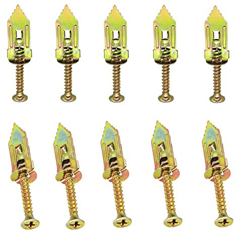 Gad2go 30 Pcs Hammer Drive Anchor Drywall Self Drilling Anchor Screws Kit for Plated Plasterboard Fixings Driva Plasterboard Wall Plugs-Metal Self-Drilling Anchor