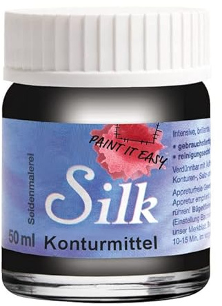 PAINT IT EASY NEU Bügelfarbe/Seidenmalfarbe/Konturmittel, 50 ml, Schwarz