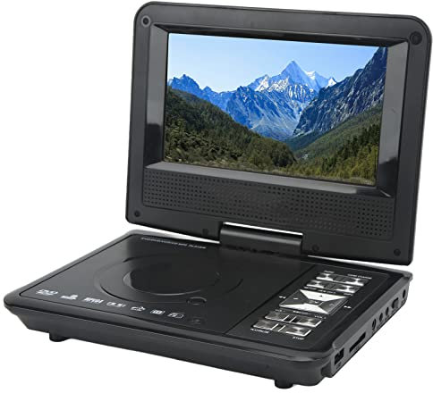Lettore Dvd Portatile Da 7 Pollici, Lettori Video Multifunzionali Con Poggiatesta Con Schermo Girevole Hd Con Altoparlanti Stereo Doppi, Supporto Cd/Dvd/Scheda Sd/Usb, Memoria Breakpoint