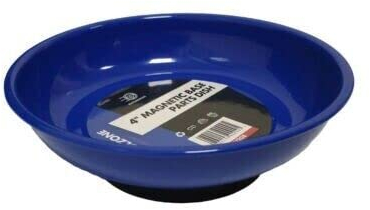 Dunnet Tools 4 Inch Magnetic Round Dish Tray Sturdy Base For Screws Bolts Nuts Pins Needles Parts Magnetic Tray Tool Tray Mechanic Tools Bolts Heavy Duty Magnet