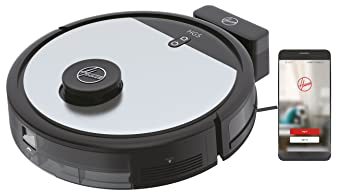 Hoover HG5 Robot Aspirapolvere con Mappatura, 0,5 L, Wi-Fi, 5 Modalità, 1 Spazzola XL e 2 Laterali, Navigazione Avanzata, 34x34x10,3 cm, Grigio
