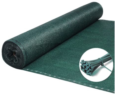 WDB - Sichtschutz Zaun - Garten-Sichtschutz - Schattennetz Zaunblende Sonnenschutz Tennisblende 140g/m² - Feuchtigkeitsbeständig UV-beständig - Regen- und Schneebeständig - 150 cm hoch - Grün