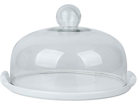 1 Set Cake Bell Jar with Ceramic Plate Glass Cheese Bell Cake Plate Dome Dome Pies Glass Dome Cake Stand Cake Bell Food Cover Lid for Patisserie Food Cover
