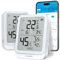 GoveeLife Digitales Thermometer-Hygrometer, Bluetooth LCD Feuchtigkeitsmesser, Innenhygrometer mit Benachrichtigungsalarm, Temperaturüberwachung mit App, Datenspeicherung für Zuhause Garage Weinkeller
