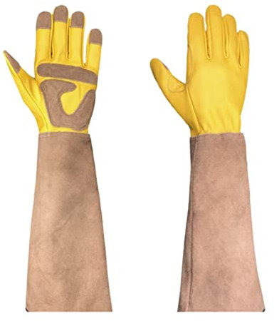 Guantes de soldadura Guantes de cuero for jardinería, Guantes de protección Guantes de soldador Guantes de trabajo de soldadura (Size : M) (Color : Onecolor, Size : X-Large)