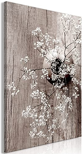 murando - Akustikbild Blumen Bilder Akustikschaum Hochleistungsschallabsorber Schallschutz Leinwand 1 TLG Wandbild Holz b-C-0269-b-a