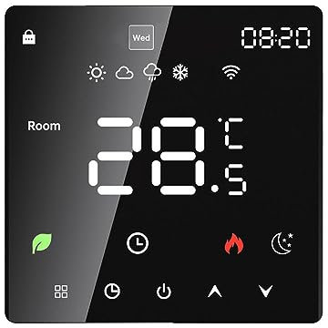 Termostato Inteligente, Pantalla LCD, Wi-Fi, Calentador de Agua eléctrico, termostato, aplicación móvil programable, Control Remoto