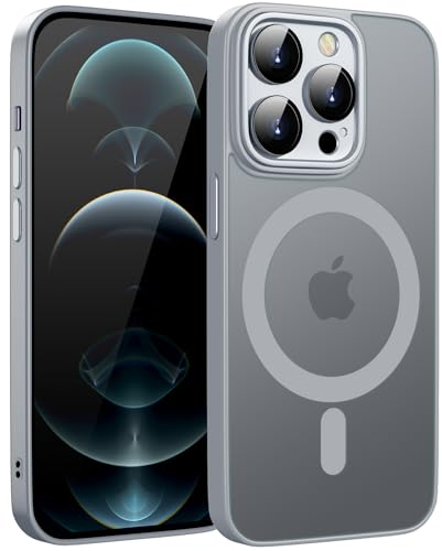 KPPIT Magnetic für iPhone 12 Pro Max Hülle für Magsafe, Handyhülle iPhone 12 Pro Max mit Magsafe Anti-Fingerabdruck Mattiert Durchscheinende Schutzhülle für iPhone 12 Pro Max case 6,7- Grau