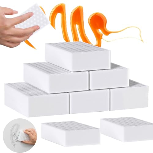 Schmutzradierer Schwamm, Radierschwamm Putzschwamm 8 Stück Weiß,Zauberschwamm 2X Plus Stärke Reinigungsschwamm Wunderschwamm Magic Sponge Eraser für Haushalt, Küche, Wand 11x7x2CM