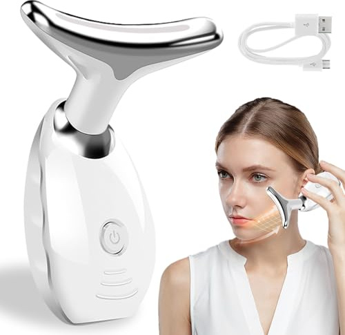 SPERMUOY Masaje facial, masajeador facial facial con 3 modos de masaje facial, masajeador facial para cara y cuello, color blanco