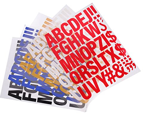 IWOWHERO Aufbügelbare Buchstabenaufnäher für Kleidung, 5 Stück, Flocking