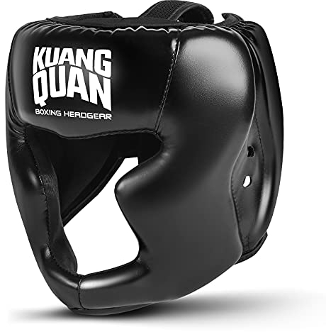 Kuang Quan Kopfschutz Boxen für Kickboxen, Kampfsport, MMA Training, Boxing Gesichtsschutz，Boxhelm mit maximalem Schutz (L)