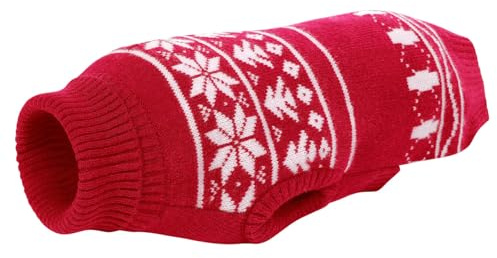 KONVINIT Weihnachtspullover Hund Winter Warme Hundepulli Weihnachtsoutfit