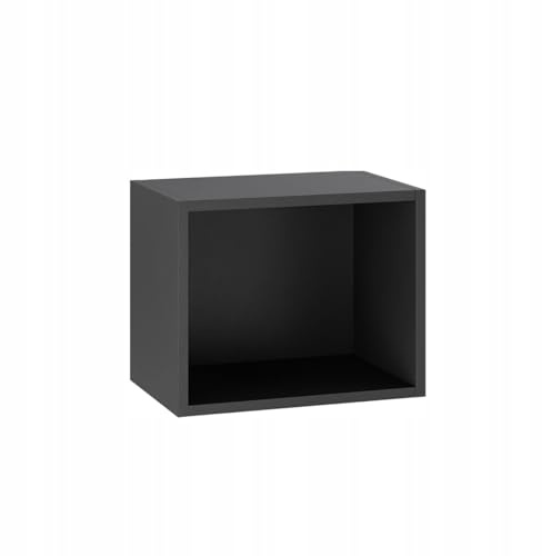 Laclar Hängeschrank Küchenschrank Korpus 45x36 cm ohne Front - Oberschrank mit Soft-Close Scharnieren & Gasdruckdämpfer - 18 mm Möbelplatte - zur Selbstmontage - Schwarz