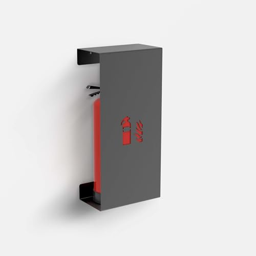 Kompakte Feuerlöscher Abdeckung Anthrazit aus Stahl für Feuerlöscher bis 60 cm Höhe – Moderne Sicherheitsintegration