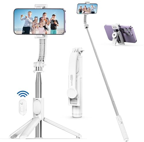 101 CM Bastone Selfie Treppiede, Treppiede per Telefono Estensibile Portatile con Telecomando Wireless & Clip Rimovibile Rotazione a 360° Treppiede Selfie Stick Compatibile per Iphone 16 15 14/Android