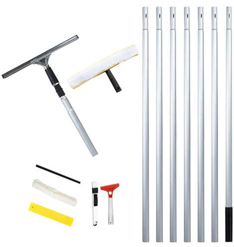 MiSMiAO Grattoirs de fenêtre Professionnels, Kits de Nettoyage de fenêtre, appareils de Nettoyage de fenêtre Professionnels, pour fenêtres Hautes, Portes en Verre[7.5m]