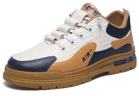 Generisch Chaussures avec Semelle Épaisse pour Homme, Chaussures de Sport en Cuir pour Homme, Chaussures de Course Antidérapantes, Baskets Légères, Chaussures de Loisirs, Semelle Plate, Chaussures à