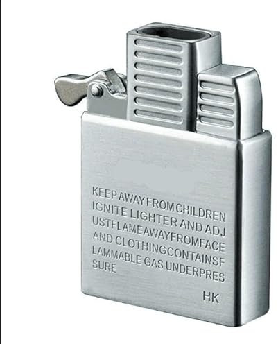 DGHNBMGNG Winddichtes, nachfüllbares Butanfeuerzeug mit Doppelflamme, Jet-Flame-Tankfeuerzeug, geeignet for Kerzen, for draußen und drinnen (kein Brennstoff im Lieferumfang enthalten)(Silver)