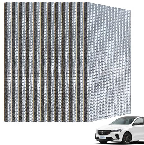 Tappetino isolante per auto, 12 pezzi, 250 mm x 180 mm x 5 mm, per isolamento acustico, isolamento, ignifugo, impermeabile