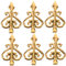 Tofficu 6 Pezzi Punta di protettiva recinzione esterna scherma Anti-scalata recinzione Decorazione recinzione balcone terminali per pali da recinzione pinna ornamentale Golden