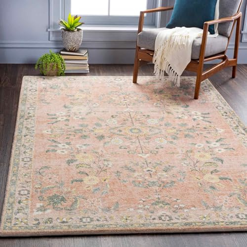 Livabliss Ileana Vintage Rug - Area Rugs Living Room 160x230 cm, Dining Floor, Kitchen, Traditional Multicoloured Boho Style, Easy Care Pile, Bohemian Large Rug, Cream, Pink, Wheat, Sage, Grey