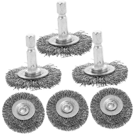 Alipis Lot de 6 Brosses Métalliques de 38 MM pour Perceuse Accessoire de Ponçage Brosse en Acier Brosse à Roue pour Polissage et Nettoyage Équipement de Nettoyage pour Perceuse Électrique