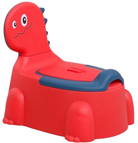 Dinosaur Potty Training Chair for Toddlers 1-6 Years - Portable Travel Toilet Seat with Splash Guard & Lid, Comfortable Baby Potty for Boys and Girls (Red)