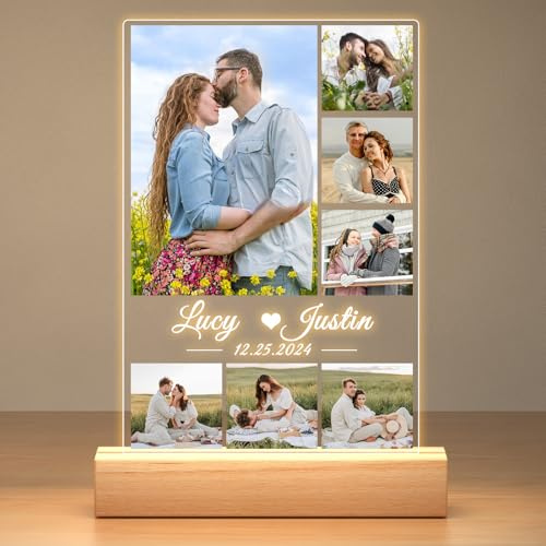 Regalos Originales para Mujer Hombre, Cuadro Personalizado con Foto, Lampara Personalizada con Foto, Marcos de Fotos Personalizado, Regalo Aniversario Pareja, Regalos Navidad Personalizados para Mujer