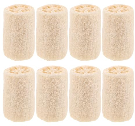 NOLITOY 8pièces Éponges de Luffa Naturelles pour Bain Douche Exfoliantes Visage Dos Corps Soin Peau