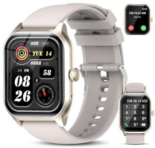 zaisia Smartwatch Uomo Donna con Chiamare/Rispondere, 2.01 Molteplici modalità Sportive Orologio Smartwatch con Contapassi/Sonno/Cardiofrequenzimetro, IP68 Orologio Intelligente per Andorid iOS