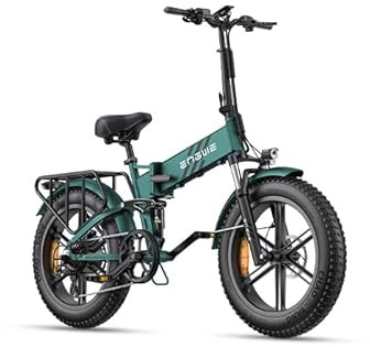 ENGWE Engine Pro 2.0 Elektrisches Klapprad mit 20„x4.0“ Fat-Tire-Reifen, 768-Wh-Akku (16 Ah) für bis zu 110 km, Drehmomentsensor, Vollfederung, 8 Gänge für Stadt und Gelände (Grün)